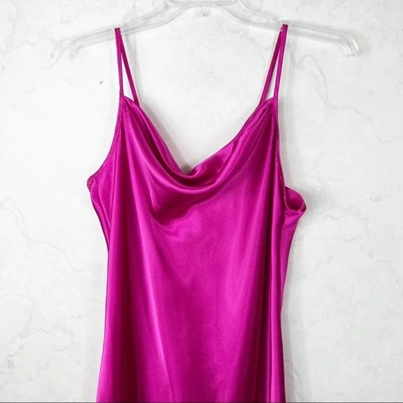 [Bebe] Fuchsia Pink Satin Dress - Picture 7 of 8